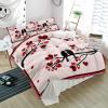 3 Pieces California King Bedding Duvet Covers Set Valentine's Day Black Birds Silhouette Soft Quilt Cover and Pillow Shams,Lightweight Comforter Cover Sets for Bedroom Decor Love Hearts Tree Branch view 4