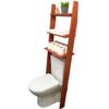 GENESIS WOODESIGN Over The Toilet Birch Wood Bathroom Organizer Shelves, 3-Tier Freestanding Above Toilet Storage Ladder Shelf, Standing Space Saver Behind Toilet Small Bathroom Organizer (Chestnut) view 1