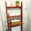GENESIS WOODESIGN Over The Toilet Birch Wood Bathroom Organizer Shelves, 3-Tier Freestanding Above Toilet Storage Ladder Shelf, Standing Space Saver Behind Toilet Small Bathroom Organizer (Chestnut) view 4