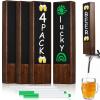 Queekay 4 Pcs Chalkboard Beer Tap Handles Wooden Walnut Keg Tap Handle with Chalk Markers Taps Handles Gift for Beer Bar Lovers Home Brewers Bars Restaurant Wedding (Oak) view 1