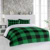 3 Pieces California King Bedding Duvet Covers Set St. Patrick's Day Green Black Classic Plaid Soft Quilt Cover and Pillow Shams,Lightweight Comforter Cover Sets for Bedroom Decor Buffalo Checkered view 2