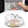 HOVER COVER Magnetic Splatter Cover, 12-Inch Clear BPA-Free Food Lid, Vented Plate Guard with Steam Vents, Anti-Splash Microwave Lid, Dishwasher Safe, Space-Saving Magnetic Storage - Gray view 1