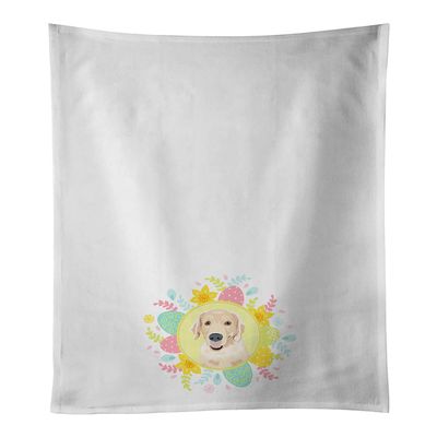 Caroline's Treasures WDK3443WTKT Golden Retriever Fawn #2 Easter White Kitchen Towel Set of 2 Dish Towels Decorative Bathroom Hand Towel for Hand, Face, Hair, Yoga, Tea, Dishcloth, 19 X 25, White