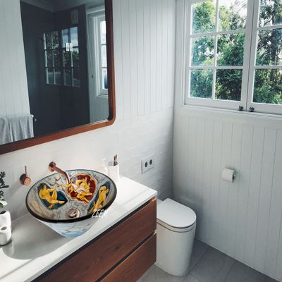 The Creation of Adam, Bathroom Vanity Vessel Sink, Half Bathroom Remodeling, Pottery Round Wash Basin, La creacin de Adn, Guest Bathroom
