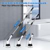 Electric Spin Scrubber, Cordless Bath Tub Power Scrubber with 8 Replaceable Drill Brush Heads, Shower Cleaning Brush with Adjustable Handle for Bathroom, Tile Floor & Car, White, (ANS-8050) view 3