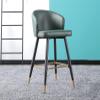 27.5" Heigh Modern Faux Leather Upholstered Dining Chairs Bar Stools Set of 2 with Curved Backrest Black Metal Legs Gold Footrest, Counter Height Bar Stool for Home Club Restaurant ( Color : Orange ) view 4