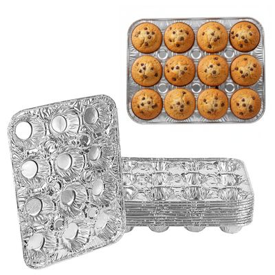 Aluminum 12 Cup Muffin Pan - Disposable Aluminum Cupcake Pans - Muffin Tin Great for Baking Cupcakes, Mini Muffins, Small Pies - Heavy Duty, Durable Reusable Recyclable - Bake Sale Pans Bulk (150)