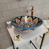 Ceramic Unique Wash Basin, Bathroom Vessel Sink Above Countertop Basin, Bowl Sink Lavatory, Bathroom Remodeling, Vanity Glossy Wash Stand (Diameter: 20) view 1