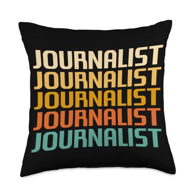 Retro Journalist Journal Journalism Writer Throw Pillow