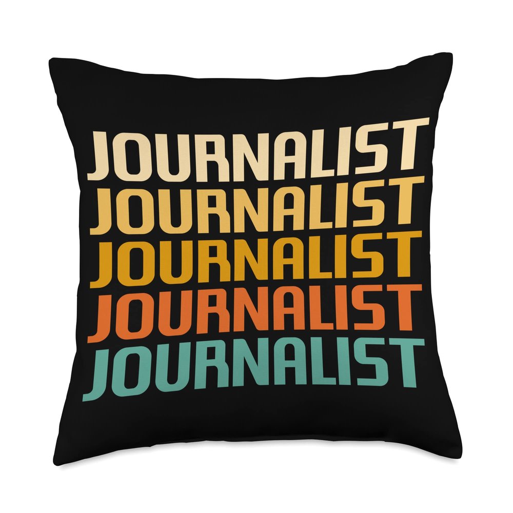 Retro Journalist Journal Journalism Writer Throw Pillow