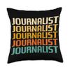 Retro Journalist Journal Journalism Writer Throw Pillow view 1