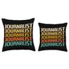 Retro Journalist Journal Journalism Writer Throw Pillow view 3