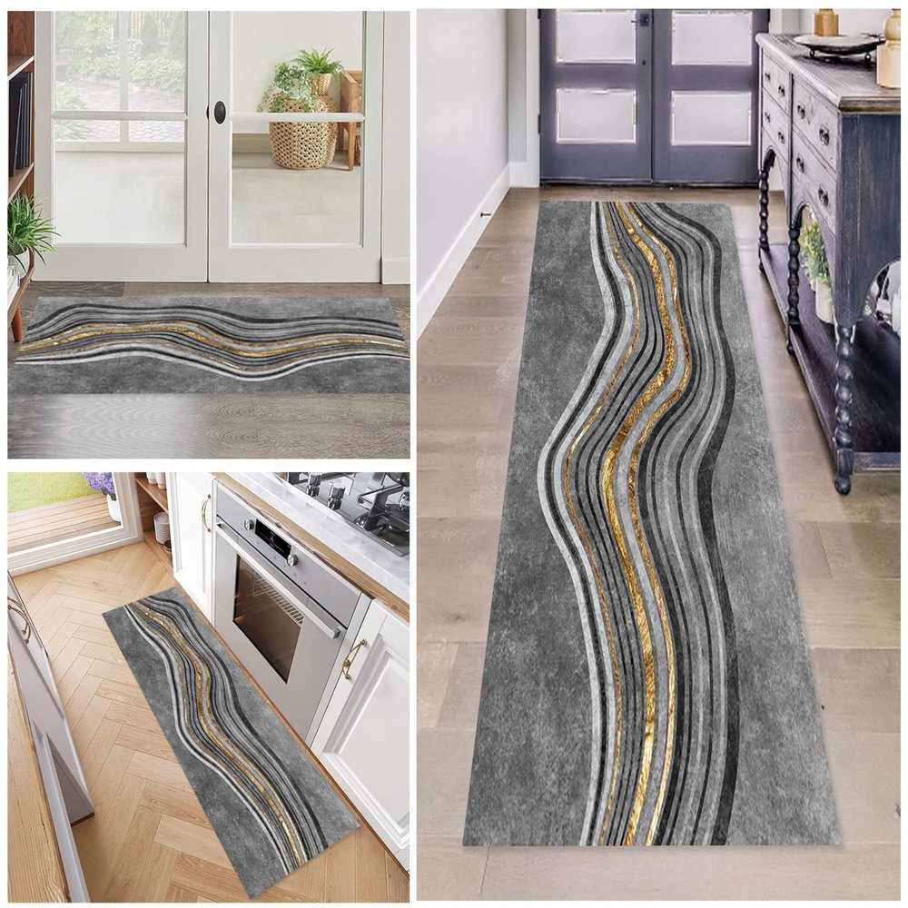 ONISUM Modern Runner Rug for Hallway, Indoor Outdoor Very Long Carpets, Kitchen Hall Stairs Narrow Rugs, Washable Non - Slip Floor Area Rugs, Soft Durable Floor Mats (Size : 2 ft 4.9 ft)