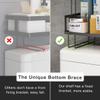 FLOLXNB Over The Toilet Storage Shelf, 3-Tier Bathroom Storage Organizer Upgrade Punch-Free Toliet Storage Shelf, Home Storage Rack with Hooks Shelf,Black view 3