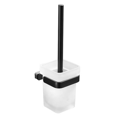 KIZQYN Toilet Brush Toilet Brush and Glass Holder Bathroom Toilet Cleaning Set (Black) Toilet Cleaner Brush