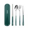 iNKULEER Travel cutlery set, 18/8 stainless steel cutlery, Reusable utensils set with case, Portable Silverware Lunch Box for Camping and Office view 1