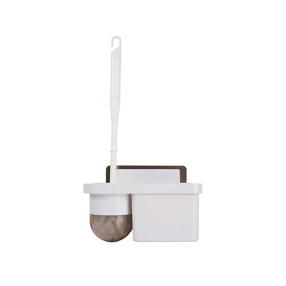 KIZQYN Toilet Brush Household Bathroom Wall-Mounted Toilet Brush Set Creative Free Punching Depth Cleaning Rack Toilet Cleaner Brush