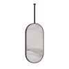 Gaommini Ceiling Mounted Hanging Rod Mirror with Black Metal Frame and Boom, Bathroom Mirrors Vanity Makeup Shaving Mirror, Decorative Mirrors for Wall - Oval (Size : 40cmx60cm) view 1