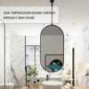 Gaommini Ceiling Mounted Hanging Rod Mirror with Black Metal Frame and Boom, Bathroom Mirrors Vanity Makeup Shaving Mirror, Decorative Mirrors for Wall - Oval (Size : 40cmx60cm) view 3