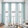 Frelement Extra Long Curtains Grommet Curtains Breathable Linen Curtains Panels for High Ceiling Loft Bedroom Thermal Insulated Tall Curtains, 100" W x 108" L, 1 Panel, Nile Blue view 1