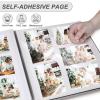 Aenbuslm Photo Album Self Adhesive Pages for 4x6 5x7 8x10 Pictures Scrapbook Magnetic Photo Albums with Sticky Pages Books with A Metallic Pen for Baby Wedding Family 11x10.6 Yellow 60 Pages view 2