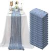 15 Pack Cheesecloth Table Runner 10Ft Cheese Cloth Table Runner 35 x120Inch Romantic Boho Table Runners for Wedding Banquet Birthday Party Engagement Baby Bridal Shower Engagement Decor(Dusty Blue) view 1