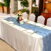 15 Pack Cheesecloth Table Runner 10Ft Cheese Cloth Table Runner 35 x120Inch Romantic Boho Table Runners for Wedding Banquet Birthday Party Engagement Baby Bridal Shower Engagement Decor(Dusty Blue) view 4