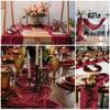 15 Pack Cheesecloth Table Runner 10Ft Gauze Cheese Cloth Table Runner 35x120Inch Rustic Boho Table Runners for Wedding Birthday Party Bridal Baby Shower Anniversary Engagement Holiday Decor(Burgundy) view 2