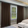 Frelement 100% Blackout Curtains with Thermal Lining Linen Curtain Draperies for Chrismas Decor Thermal Insulated Pinch Pleat Curtains for Bedroom, 100" W x 102" L, 2 Panels, Brown view 2