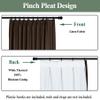Frelement 100% Blackout Curtains with Thermal Lining Linen Curtain Draperies for Chrismas Decor Thermal Insulated Pinch Pleat Curtains for Bedroom, 100" W x 102" L, 2 Panels, Brown view 3