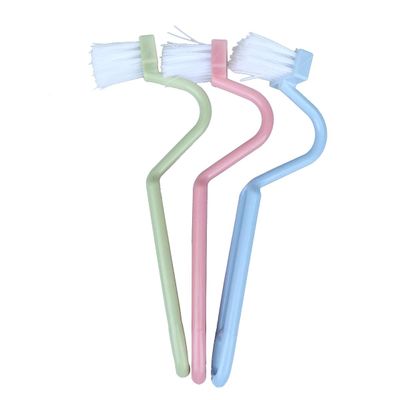 DEPILA 5pcs Portable V-Shaped Toilet Brushes Scrubbers Curved Handle Cleaning Brushes Cleaners Brushes