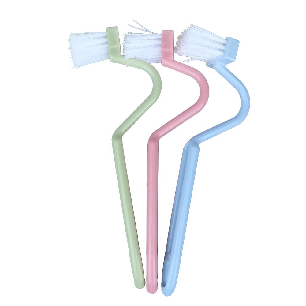 DEPILA 5pcs Portable V-Shaped Toilet Brushes Scrubbers Curved Handle Cleaning Brushes Cleaners Brushes