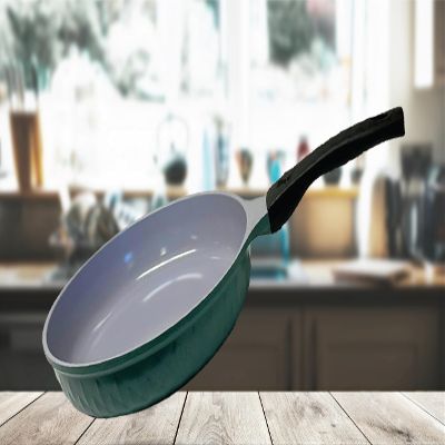 11" Ceramic Coating Interior and Exterior Cooking Frying Pan, Made In Korea