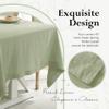 Linen World Linen Tablecloth,100% French Linen Sage Tablecloth 90" x 60" Inch,Washable Rectangular Tablecloth for Dining,Outdoor,Weddings and Restaurants,Decorative Thanksgiving Christmas view 3
