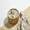 Mud Pie Hyacinth Toothpick Divided Bwl; 3 1/4" X 7 1/4" Dia Brown view 2