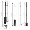Fire Beauty Fireplace Tools Set 4 Pieces Black Wrought Iron Fire Tool Set for Outdoor/Indoor Include Poker, Shovel, Brush and Stand Accessories Set view 4