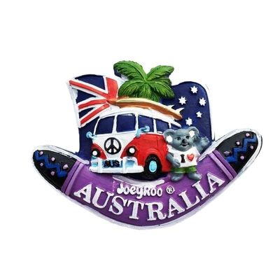 Australia Fridge Magnets Souvenir 3D Resin Kangaroo Koala Surfboard Refrigerator Stickers Australia Tourism Souvenir Gift Idea Home Decorations Gift (Color : Koala bus)