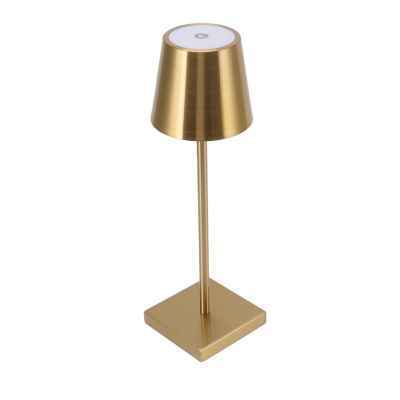 GOWENIC Touch Control Table Lamp, Modern LED Rechargeable Cordless Table Lamp, Bedside Lamp Dimmable Night Light 3 Levels Brightness, for Living Room Cafe (Gold)
