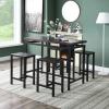 5 Piece Counter Height Dining Room Table Set with Industrial Kitchen Table and 4 Chairs, Breakfas Bar Table Set for Kitchen Dining Small Living Room (Espresso + Pine)(Espresso) view 1