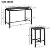 5 Piece Counter Height Dining Room Table Set with Industrial Kitchen Table and 4 Chairs, Breakfas Bar Table Set for Kitchen Dining Small Living Room (Espresso + Pine)(Espresso) view 3