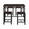 5 Piece Counter Height Dining Room Table Set with Industrial Kitchen Table and 4 Chairs, Breakfas Bar Table Set for Kitchen Dining Small Living Room (Espresso + Pine)(Espresso) view 4