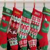 NACRE APPAREL Custom Knitted Christmas Stocking Personalized Christmas Stocking Custom Name Stocking Hanging Xmas Stockings Set of 5 view 2