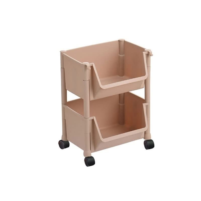 Stackable Fruit Vegetable Storage Cart Kitchen Fruit and Vegetable Storage Rack Multi-layer Vegetable Rack Vegetable Basket Floor-standing Large-capacity Food Container Fruit Basket for Kitchen ( Colo