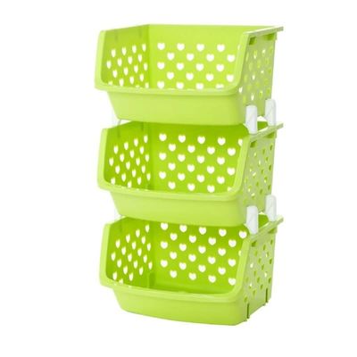 HIHELO Stackable Fruit Vegetable Storage Cart [Uncovered] Home Floor Multi-Layer Vegetable Rack Fruit Storage Basket Kitchen Countertop Fruit Basket, Green Fruit Basket for Kitchen (Color : 3 Floors)