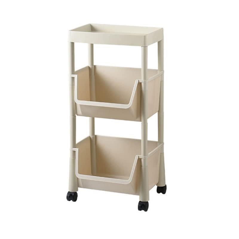 HIHELO Stackable Fruit Vegetable Storage Cart Floor-Standing Vegetable Rack Daily Fruit Storage Home Kitchen Multi-Layer Vegetable Rack Food Storage Container Fruit Basket for Kitchen
