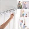 NOIRDA Ceiling Curtain Rail Set with Mute Strip, Double Layer Aluminium Silence Curtain Track, for Space 3.3ft - 16.4ft Wide Window, Easy to Install(Color:Black,Size:3m/9.8ft) view 2