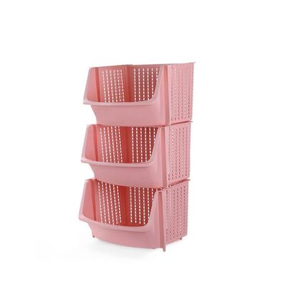 HIHELO Stackable Fruit Vegetable Storage Cart Multi-Layer Kitchen Multi-Functional Storage Rack Toy Storage Supplies Household Vegetable and Fruit Basket Fruit Basket for Kitchen (Color : 3 Floors)