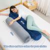 1 MIDDLE ONE Body Pillow for Adults, Bolster Pillow with Removable Velvet Cover, Long Round Cervical Roll Pillow, 47" x 7.87", Blue view 2