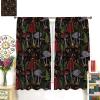 Mushroom Kitchen Curtains, Forest Wild Mushroom Fern Home Bedroom Living Room Blackout Curtains 2 Sets 72x63in view 3