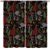 Mushroom Kitchen Curtains, Forest Wild Mushroom Fern Home Bedroom Living Room Blackout Curtains 2 Sets 63x72in view 1